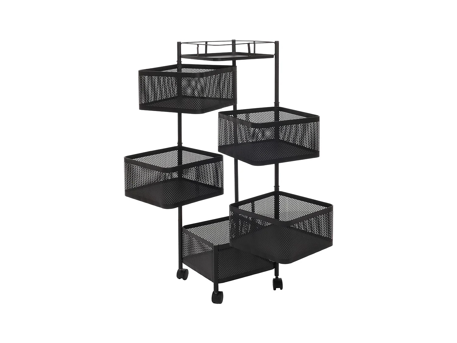 Étagère roulante MCW-N52,  noir
