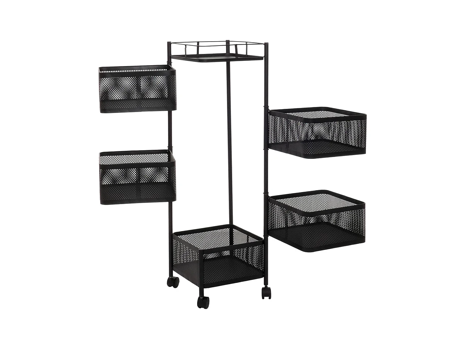 Étagère roulante MCW-N52,  noir