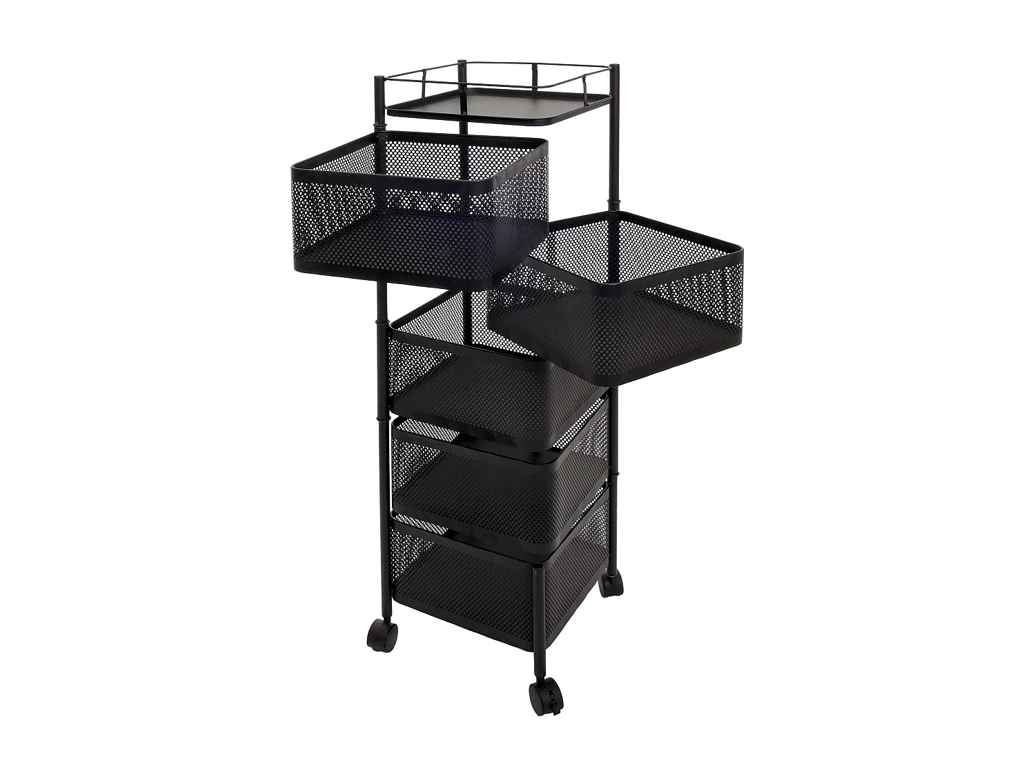 Étagère roulante MCW-N52,  noir
