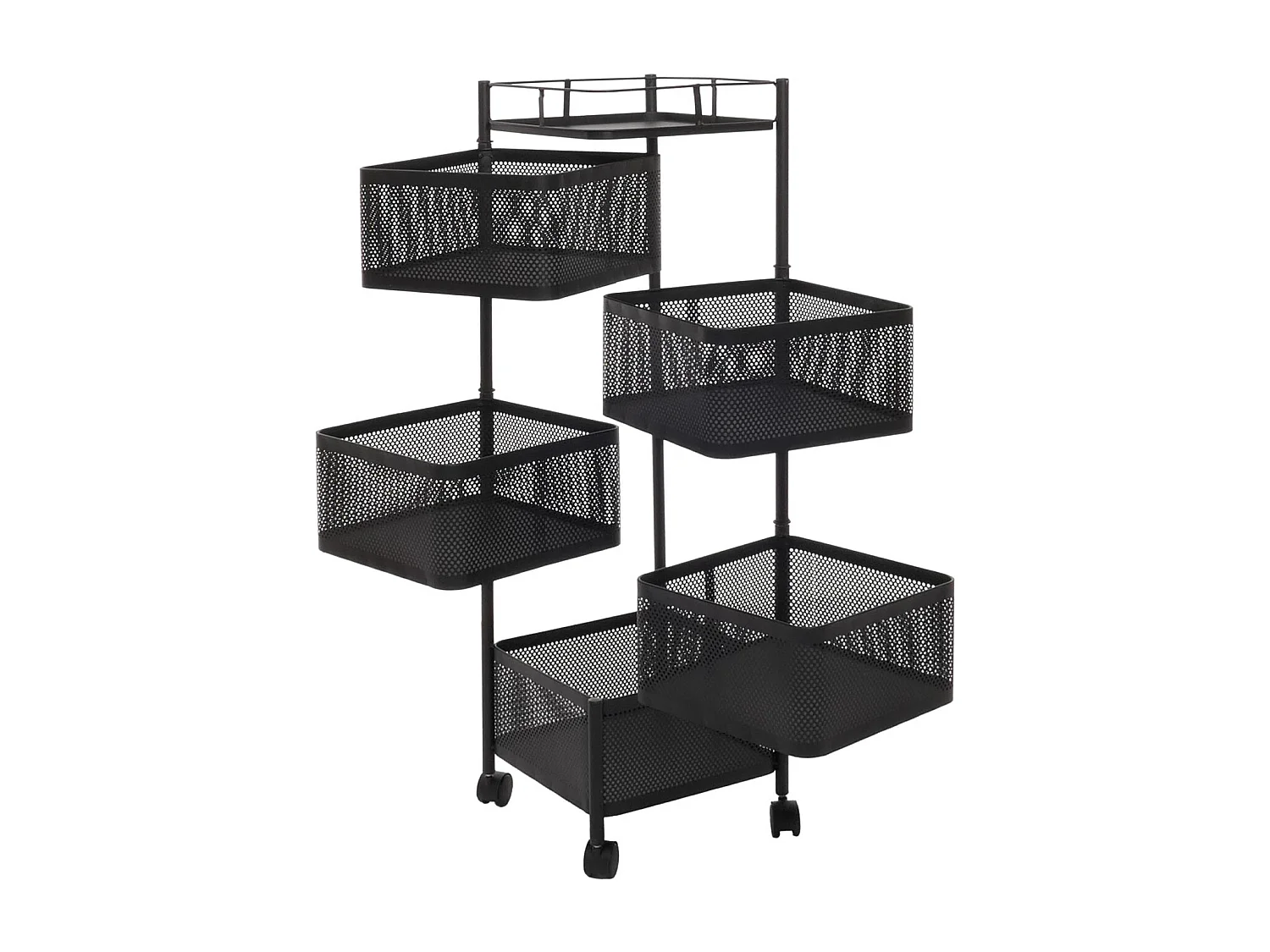 Étagère roulante MCW-N52,  noir