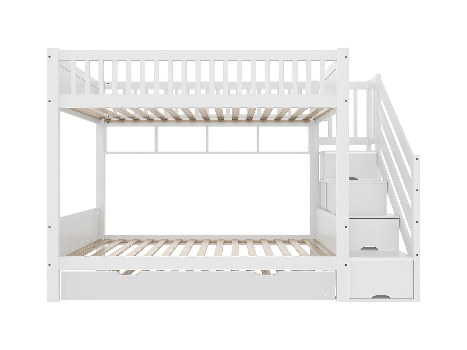 Beliche infantil 90x200 cm - com cama articulada - com prateleiras + guarda-roupa - com compartimentos de arrumação - branco
