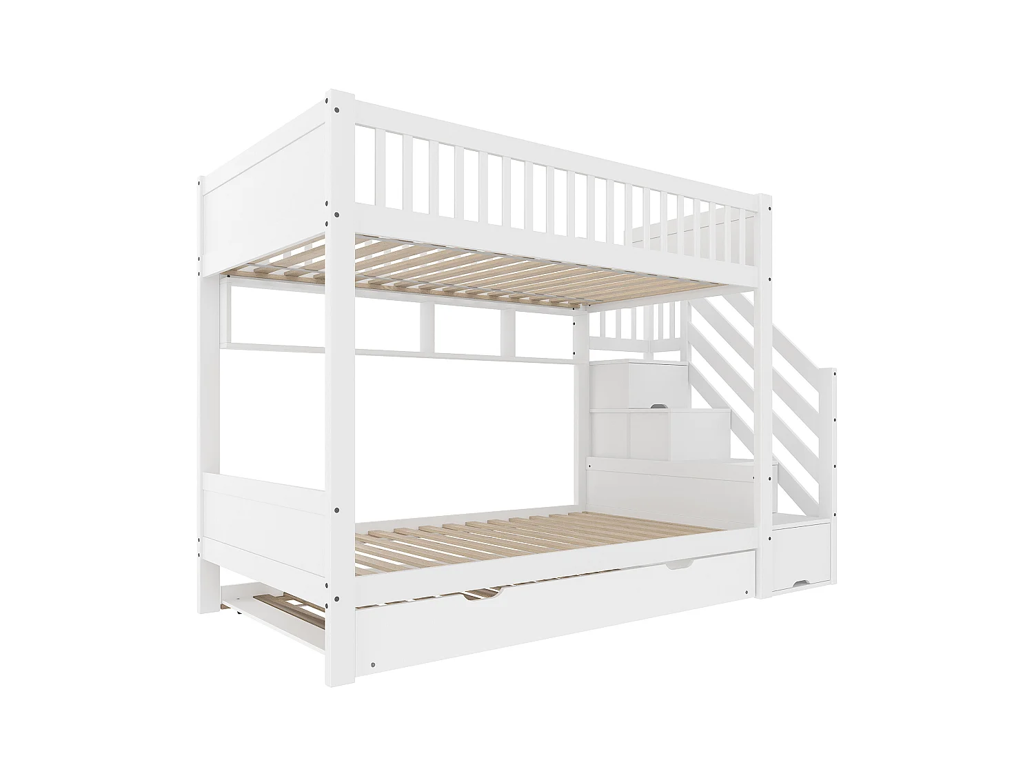 Beliche infantil 90x200 cm - com cama articulada - com prateleiras + guarda-roupa - com compartimentos de arrumação - branco