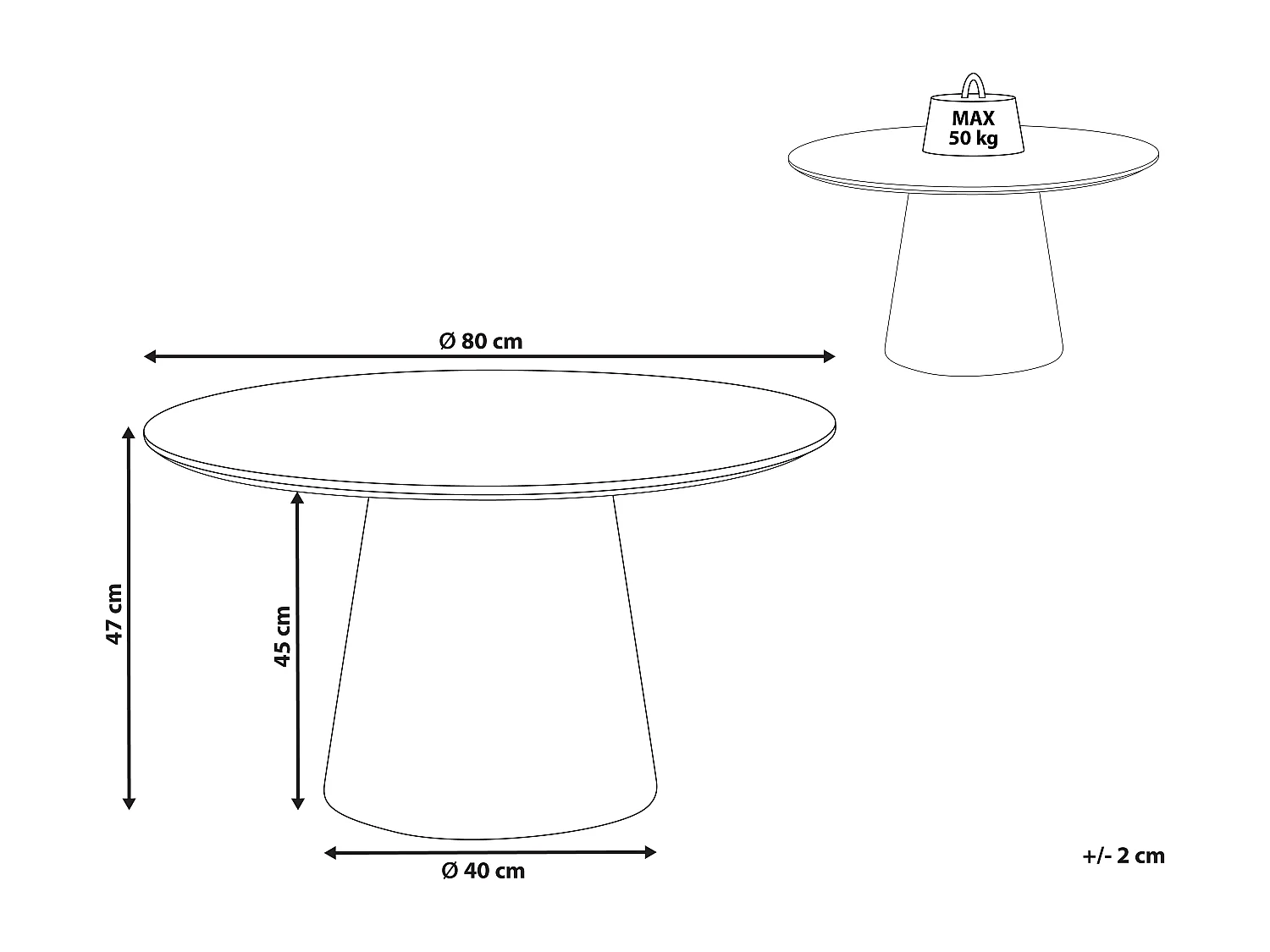 Table basse WANDO Frêne noir