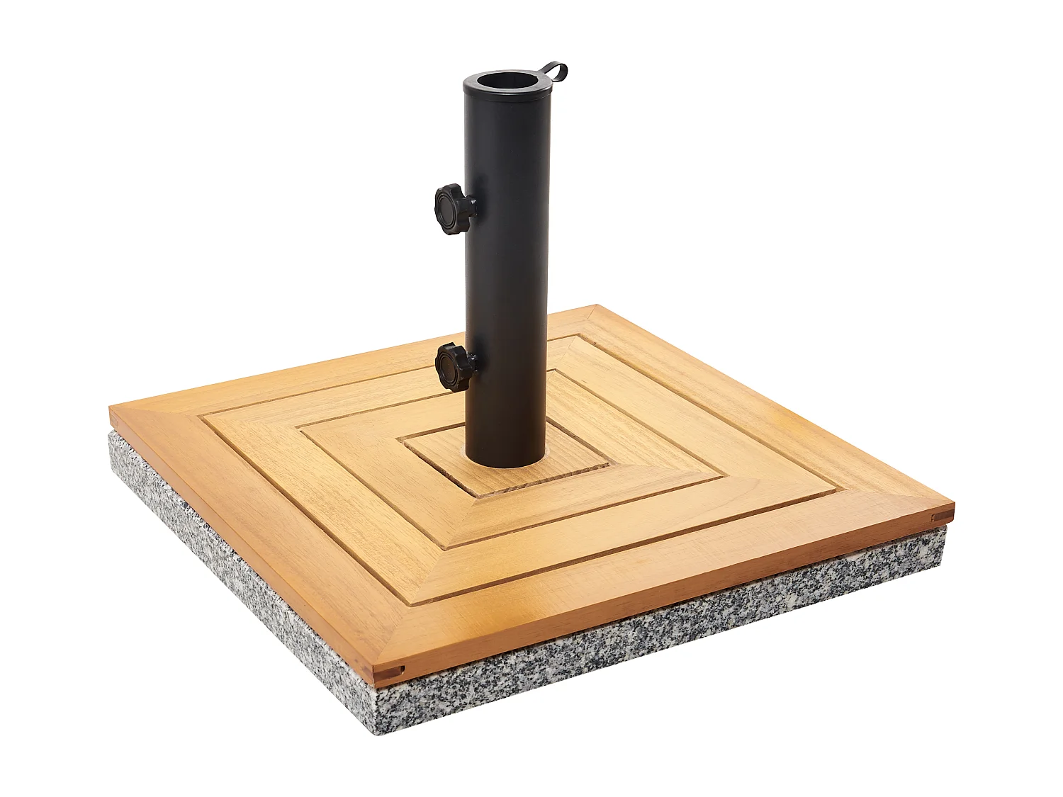Garten Sonnenschirmständer Birkenholz / Granit quadratisch braun 45x45 cm Ceccano