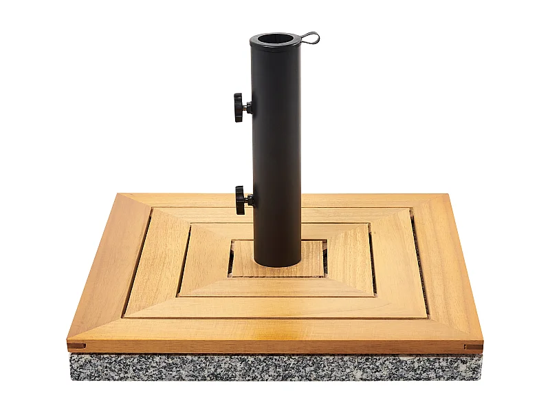 Garten Sonnenschirmständer Birkenholz / Granit quadratisch braun 45x45 cm Ceccano