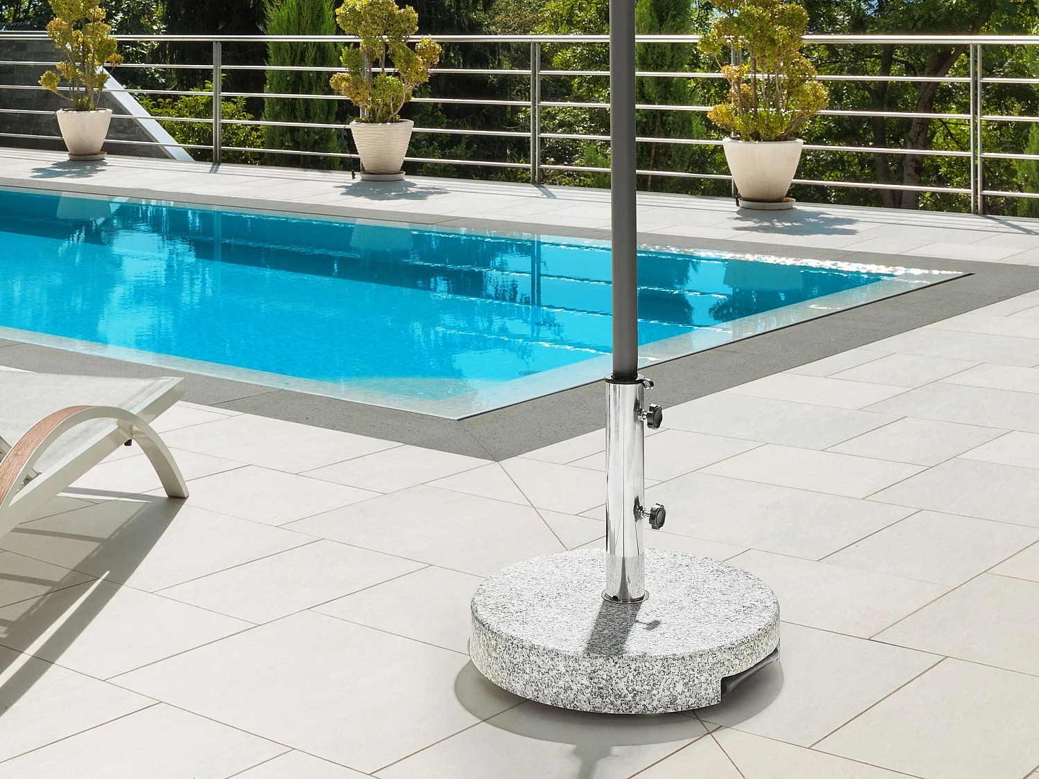 Parasol Base CERZETO Grey Round 30 kg