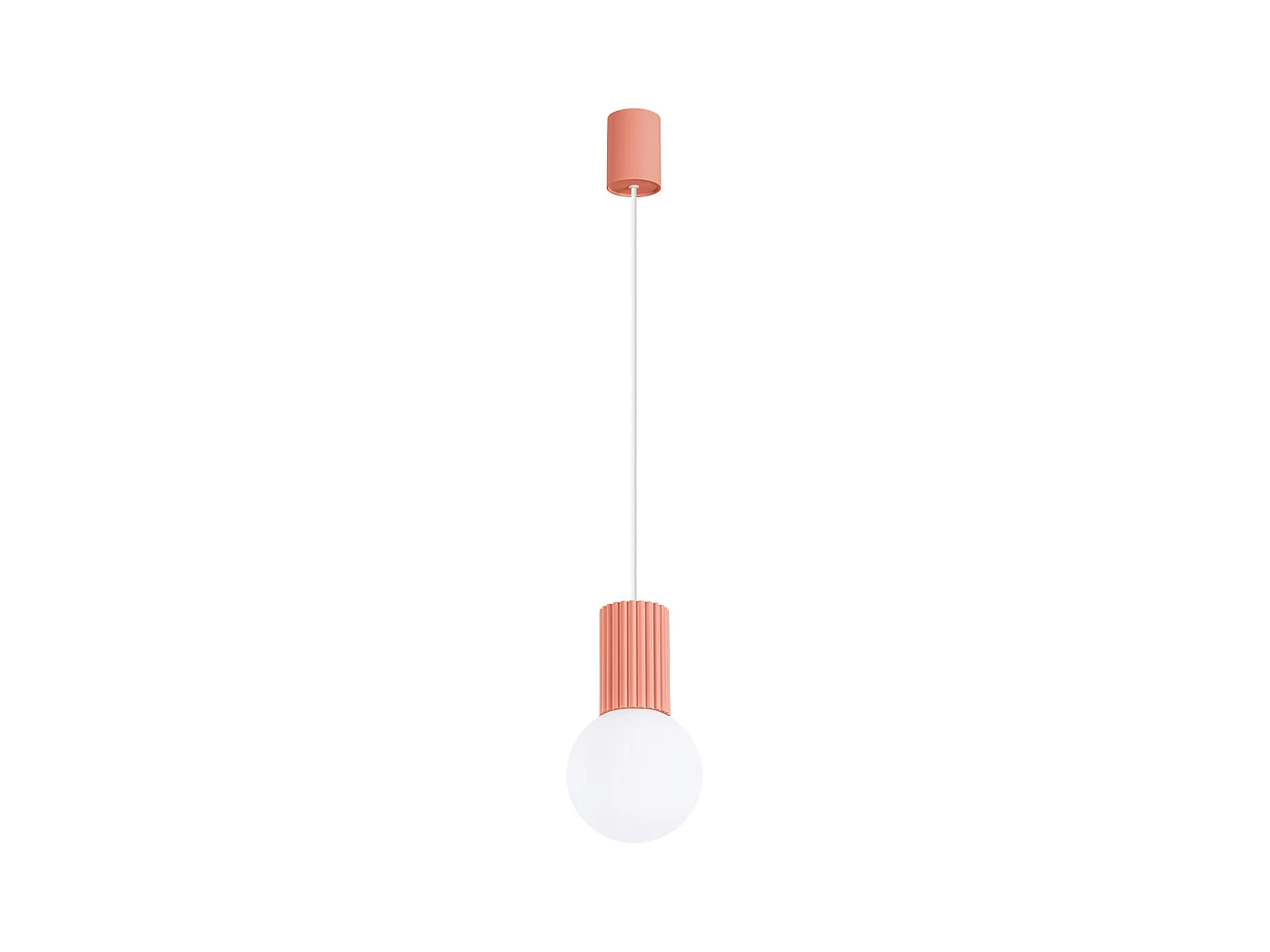 Lámpara Colgante Halo Moderno De Aluminio/Vidrio - 1 Fuentes Luminosas - L.12 X A.120 Cm - Durazno