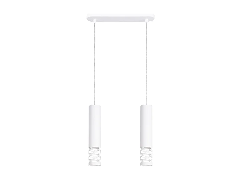 Lampe À Suspension Liro Moderne En Acier - 2 Sources Lumineuses - L.33 X H.125 Cm - Blanc