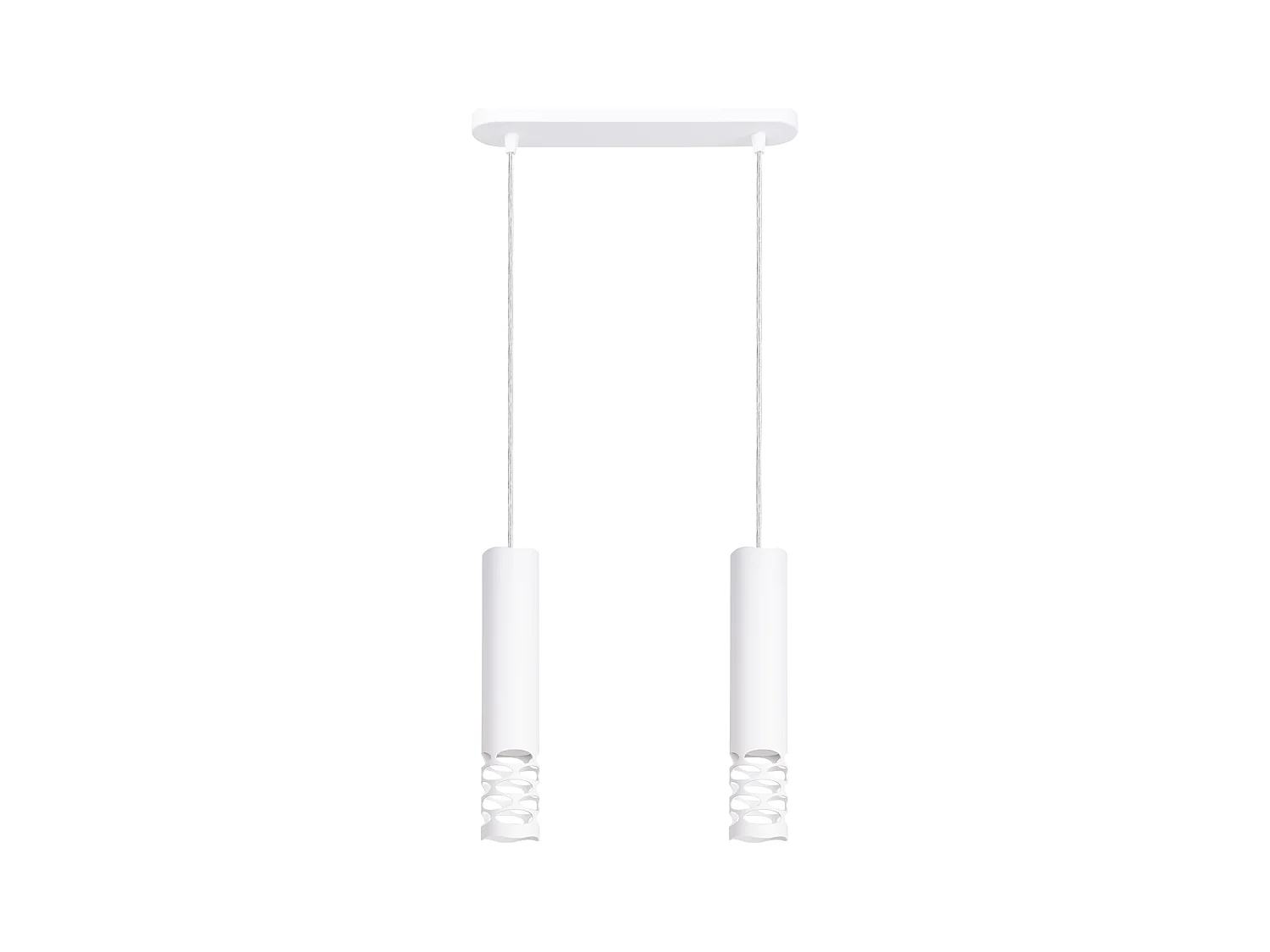 Lampe À Suspension Liro Moderne En Acier - 2 Sources Lumineuses - L.33 X H.125 Cm - Blanc