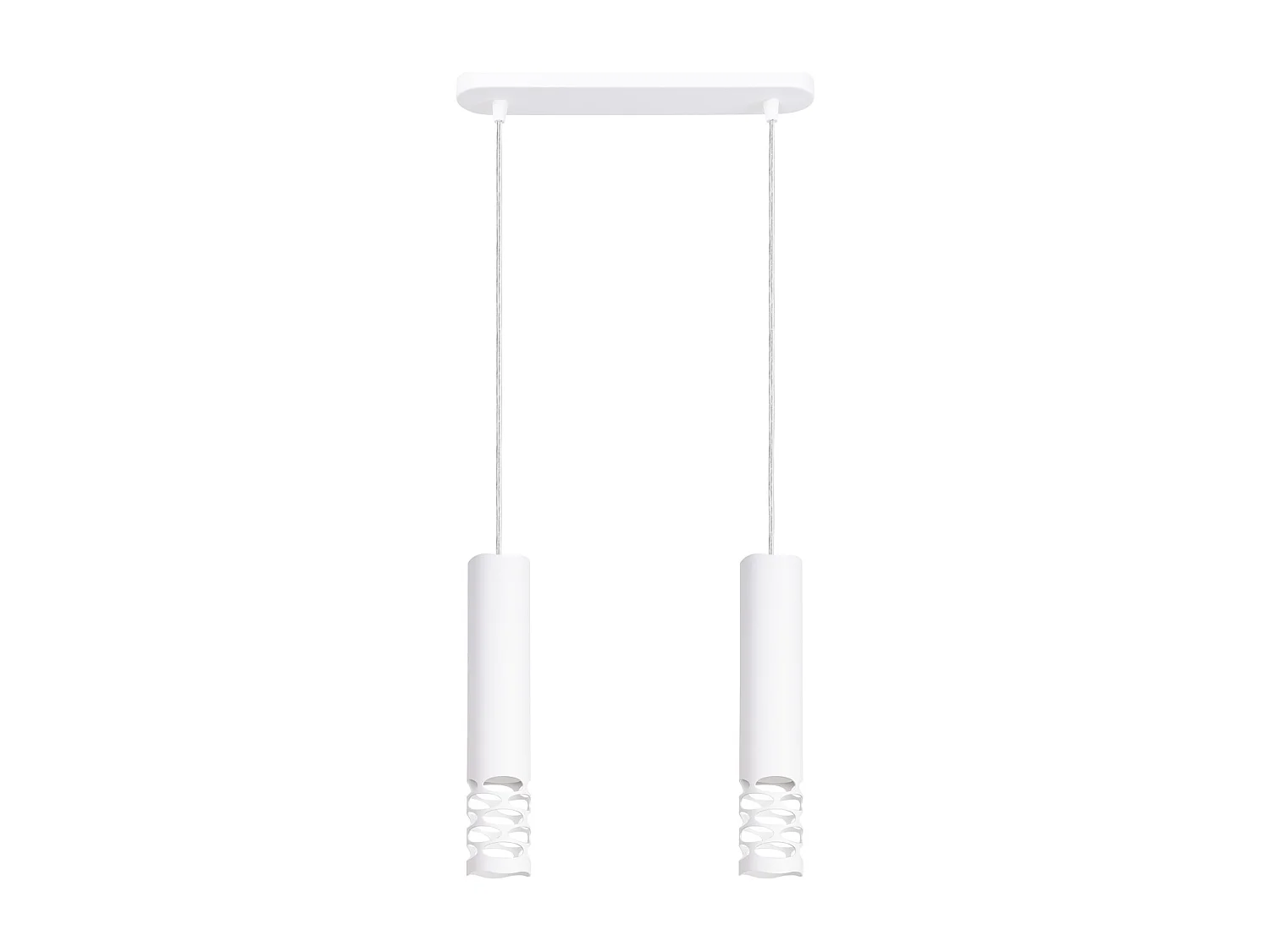 Lámpara Colgante Liro Moderno De Acero - 2 Fuentes Luminosas - L.33 X A.125 Cm - Blanco