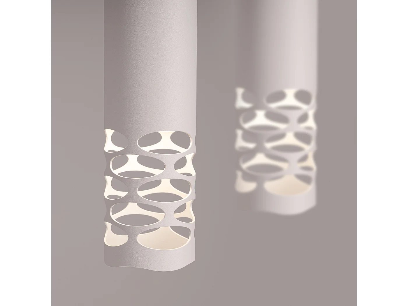 Lámpara Colgante Liro Moderno De Acero - 2 Fuentes Luminosas - L.33 X A.125 Cm - Blanco