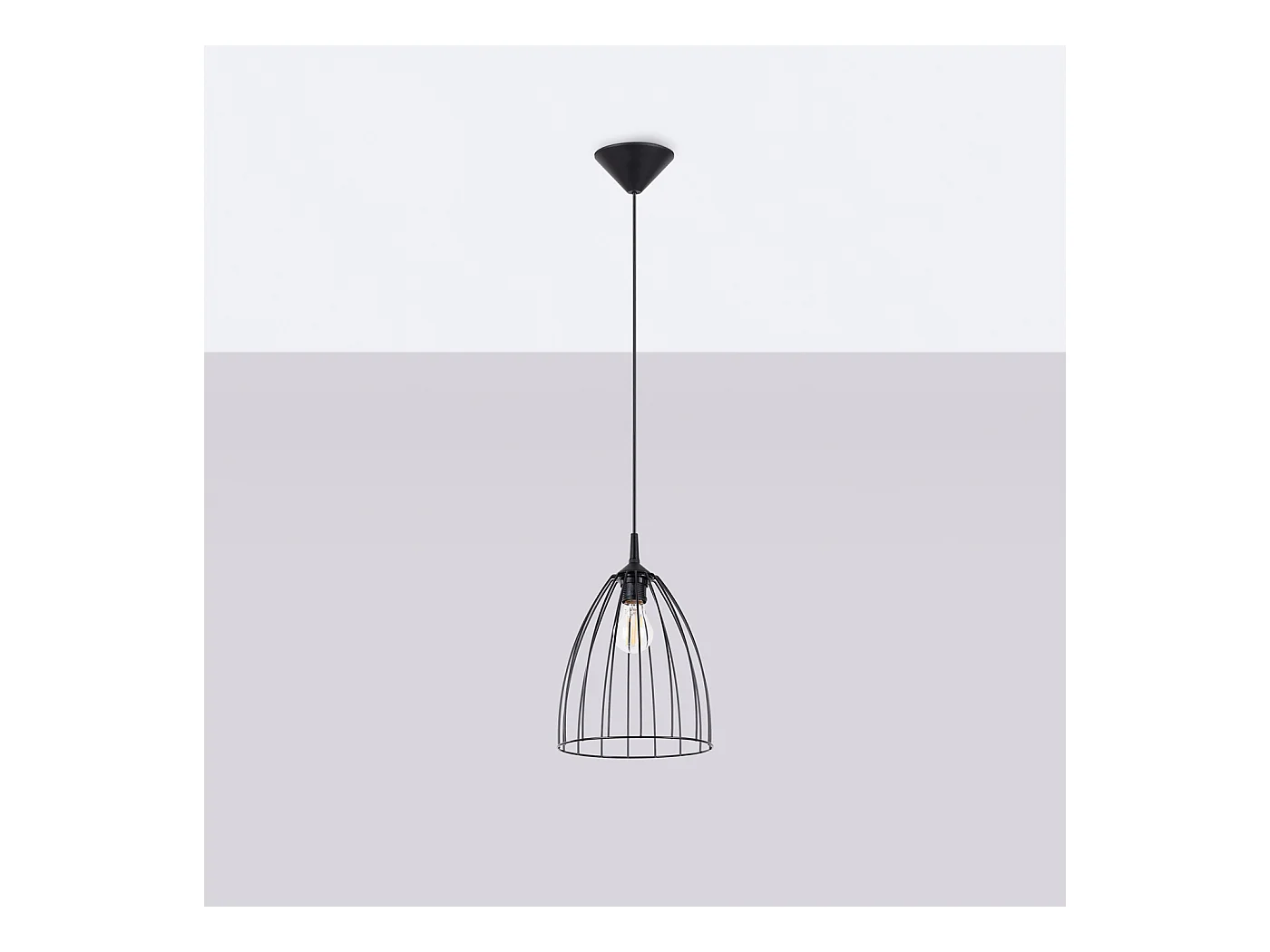 Lampe À Suspension Ritz Moderne En Acier - 1 Sources Lumineuses - L.23 X H.92 Cm - Noir