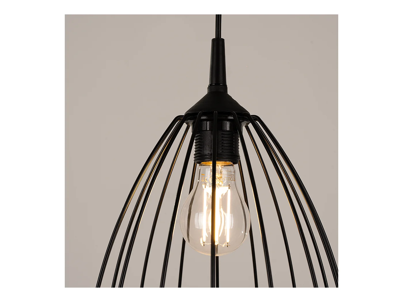 Lampe À Suspension Ritz Moderne En Acier - 1 Sources Lumineuses - L.23 X H.92 Cm - Noir