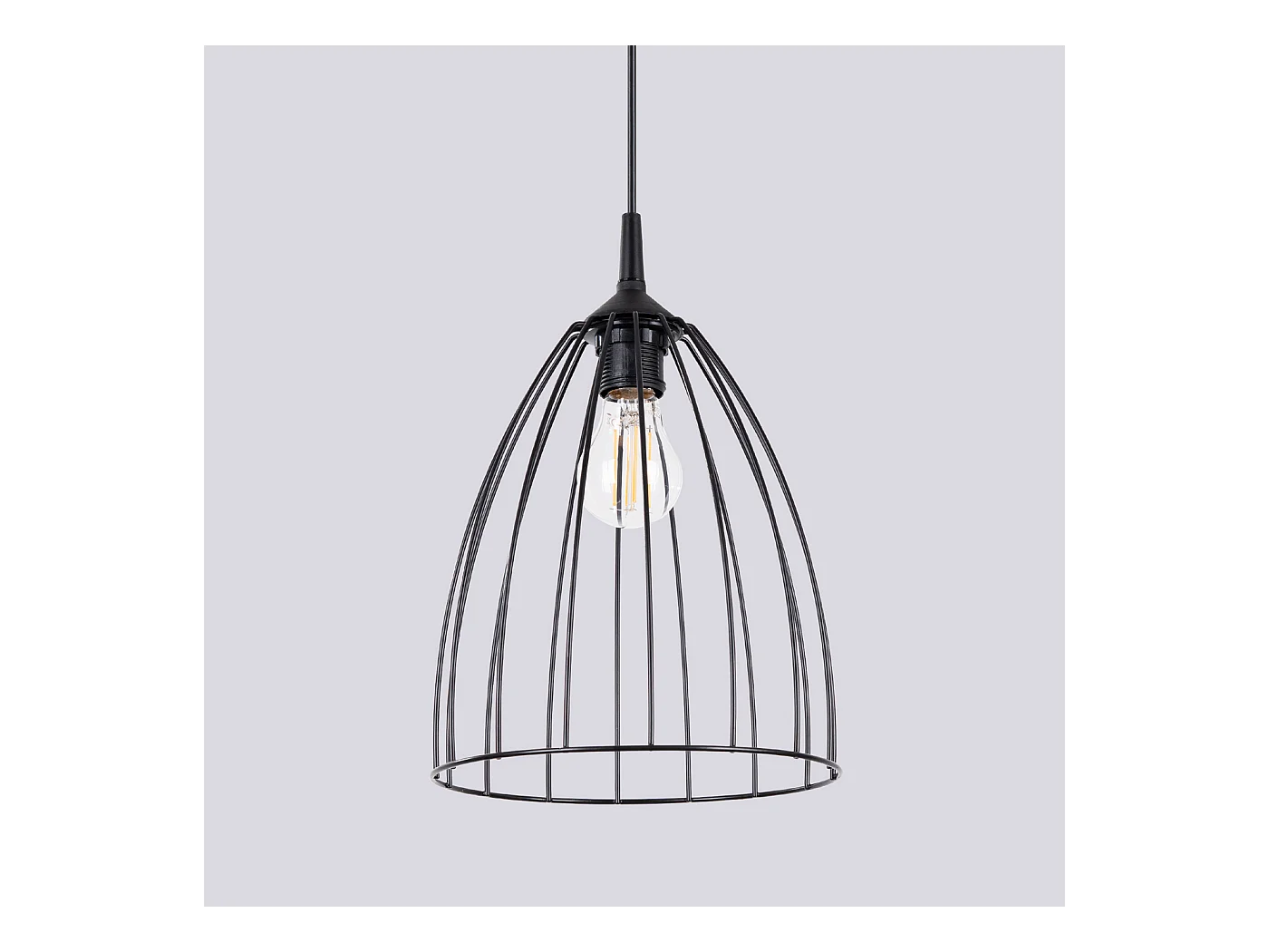 Lampe À Suspension Ritz Moderne En Acier - 1 Sources Lumineuses - L.23 X H.92 Cm - Noir