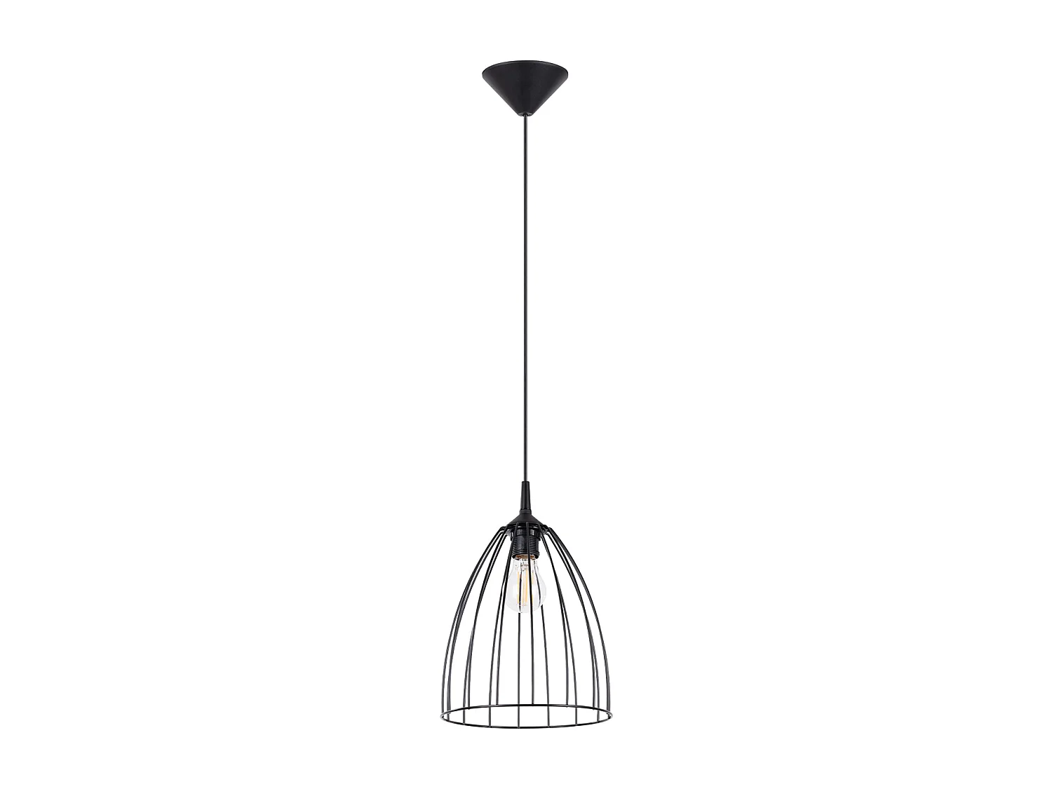 Lampe À Suspension Ritz Moderne En Acier - 1 Sources Lumineuses - L.23 X H.92 Cm - Noir