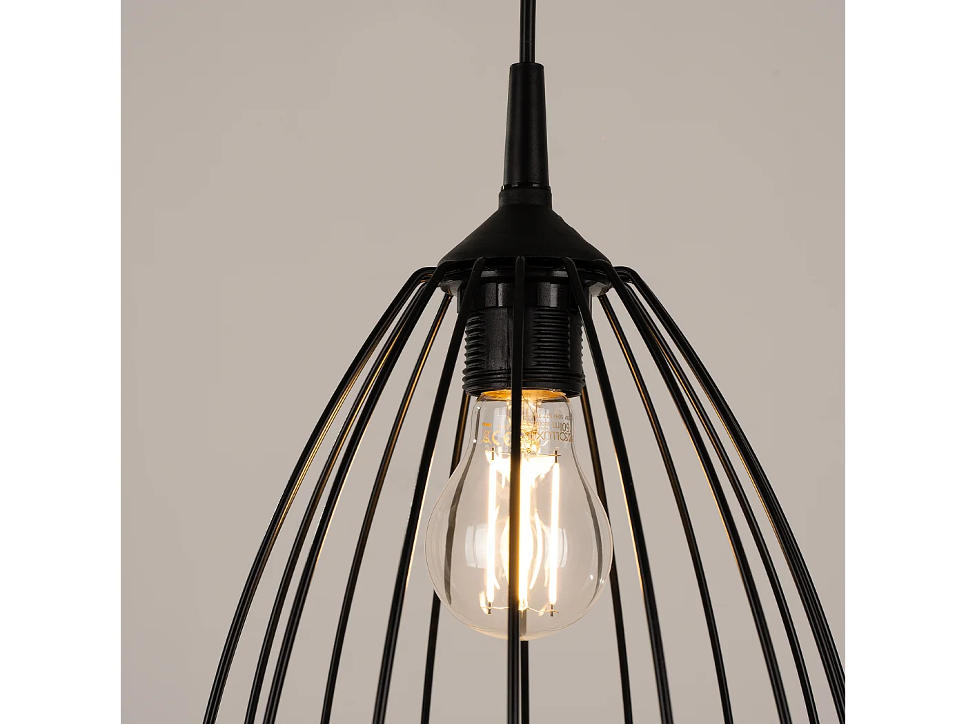 Lampe À Suspension Ritz Moderne En Acier - 1 Sources Lumineuses - L.23 X H.92 Cm - Noir