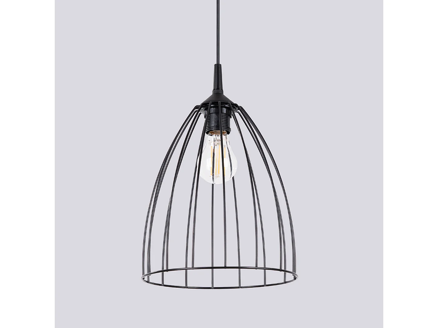 Lampe À Suspension Ritz Moderne En Acier - 1 Sources Lumineuses - L.23 X H.92 Cm - Noir