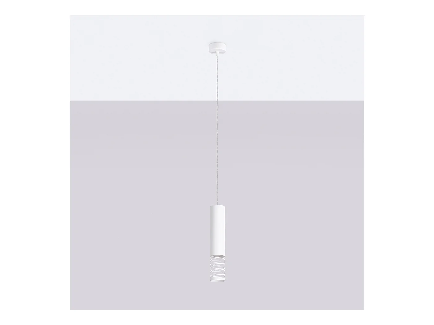 Lampe À Suspension Lami Moderne En Acier - 1 Sources Lumineuses - L.8 X H.125 Cm - Blanc