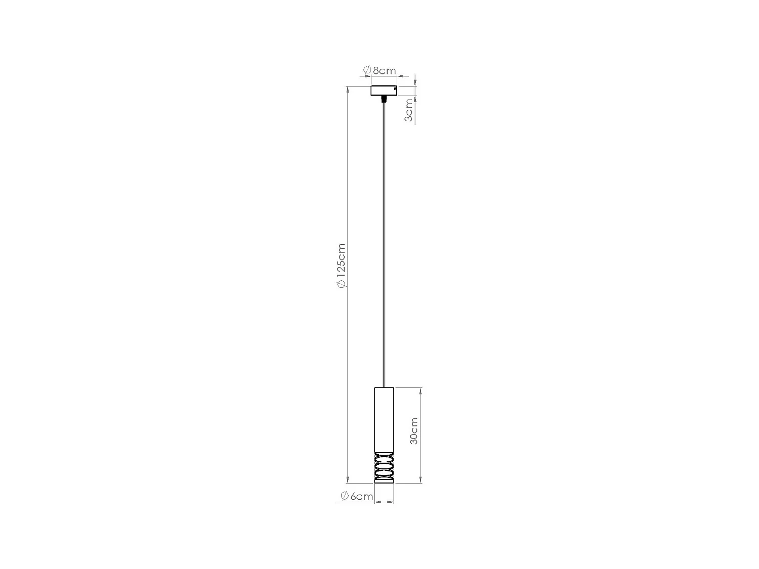 Lampe À Suspension Lami Moderne En Acier - 1 Sources Lumineuses - L.8 X H.125 Cm - Blanc