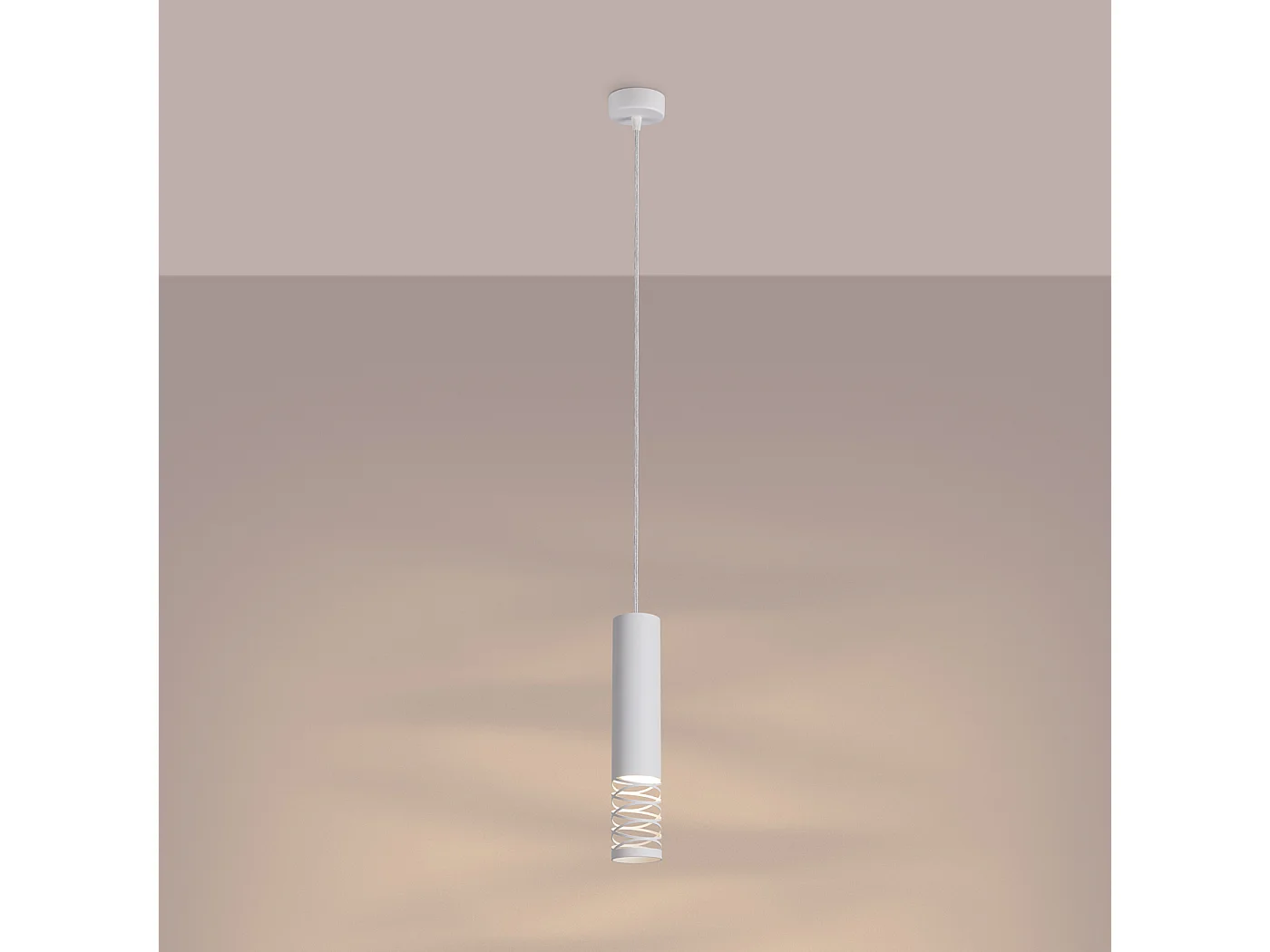 Lámpara Colgante Lami Moderno De Acero - 1 Fuentes Luminosas - L.8 X A.125 Cm - Blanco