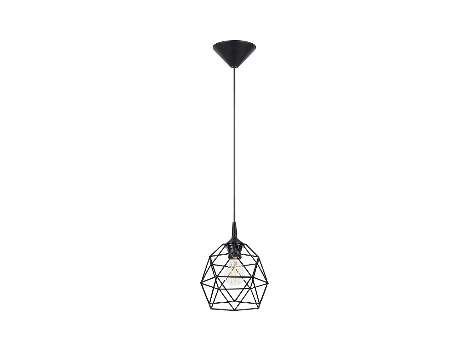 Lampe À Suspension Triom Moderne En Acier - 1 Sources Lumineuses - L.20 X H.85 Cm - Noir