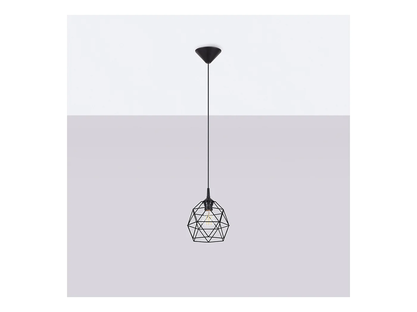 Lampe À Suspension Triom Moderne En Acier - 1 Sources Lumineuses - L.20 X H.85 Cm - Noir