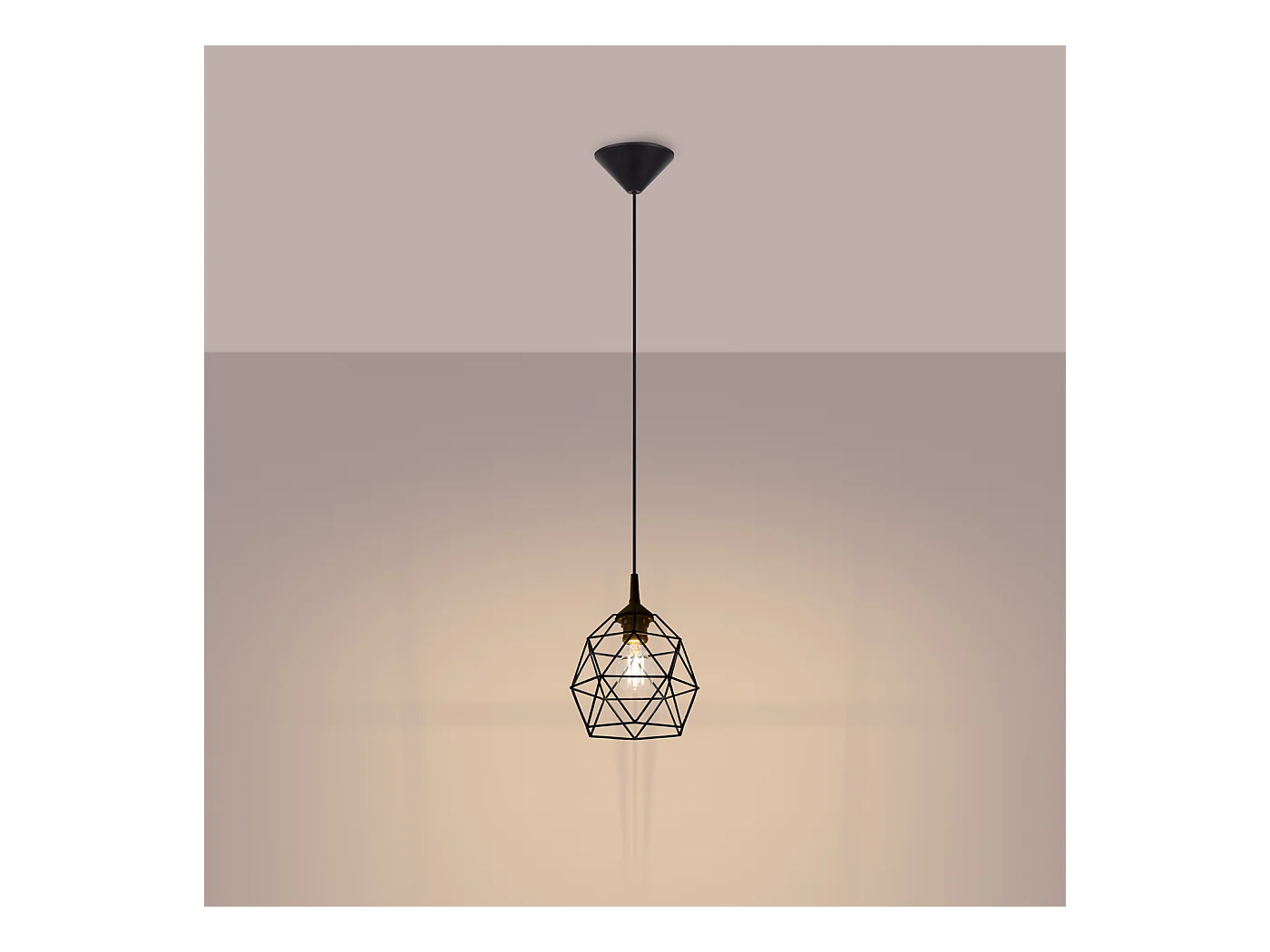 Lampe À Suspension Triom Moderne En Acier - 1 Sources Lumineuses - L.20 X H.85 Cm - Noir