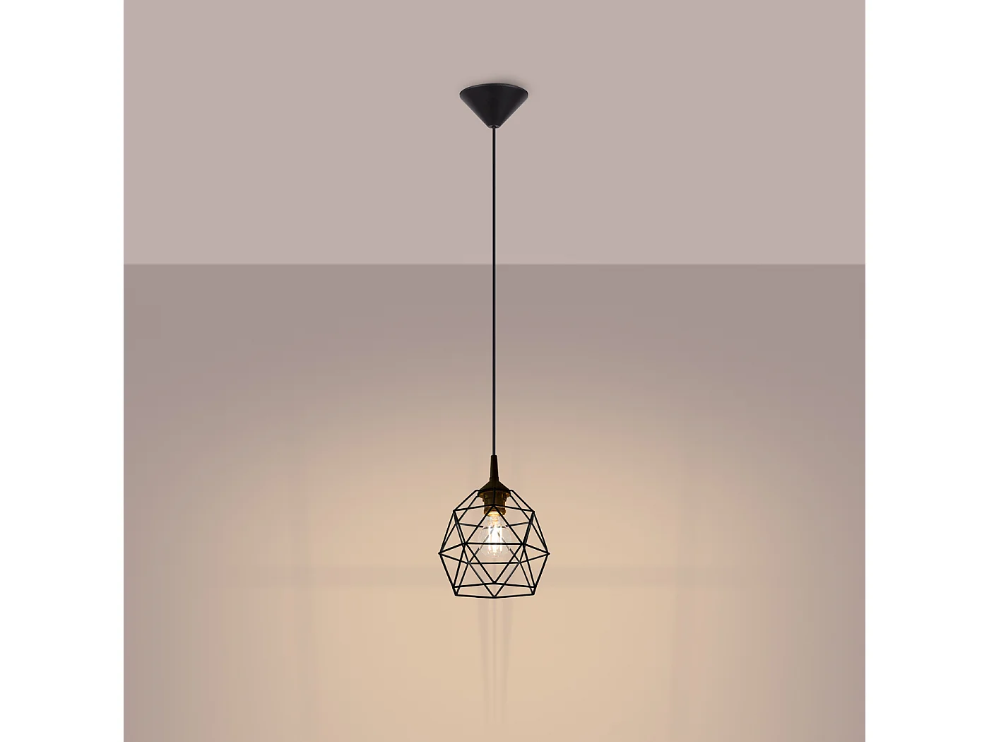 Lampe À Suspension Triom Moderne En Acier - 1 Sources Lumineuses - L.20 X H.85 Cm - Noir