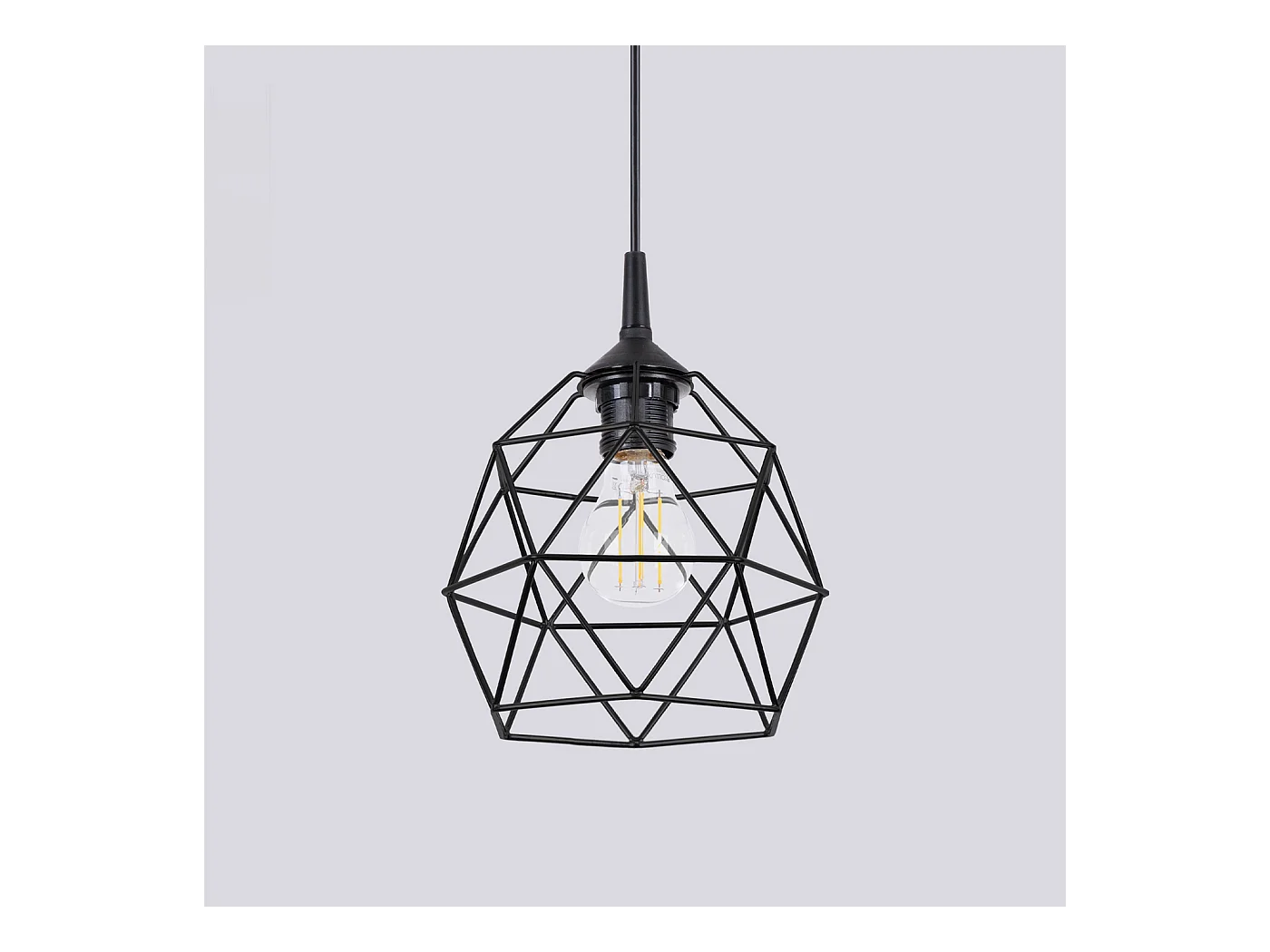 Lampe À Suspension Triom Moderne En Acier - 1 Sources Lumineuses - L.20 X H.85 Cm - Noir