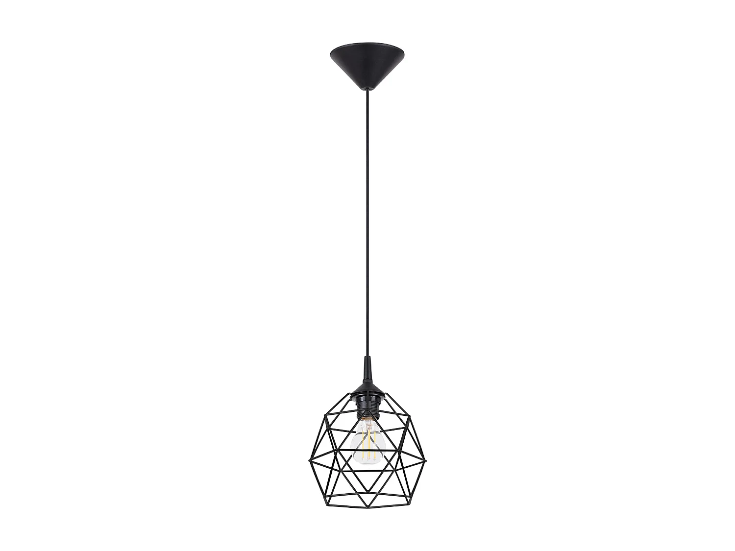Lampe À Suspension Triom Moderne En Acier - 1 Sources Lumineuses - L.20 X H.85 Cm - Noir