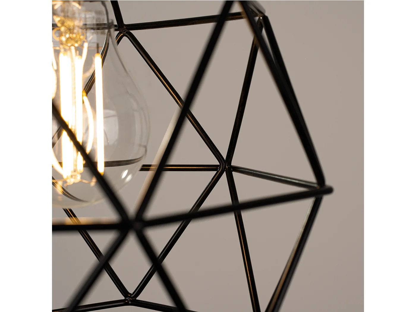 Lampe À Suspension Triom Moderne En Acier - 1 Sources Lumineuses - L.20 X H.85 Cm - Noir