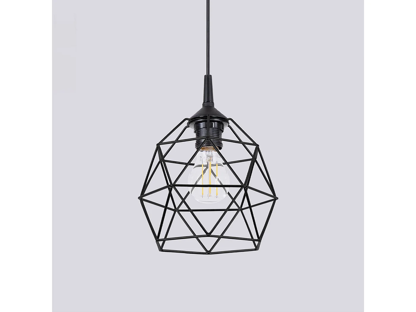 Lampe À Suspension Triom Moderne En Acier - 1 Sources Lumineuses - L.20 X H.85 Cm - Noir