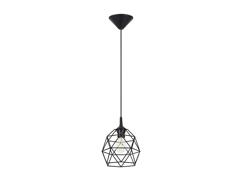 Hanglamp Triom Modern Van  - 1 Lichtbronnen - L.20 X H.85 Cm - Zwart