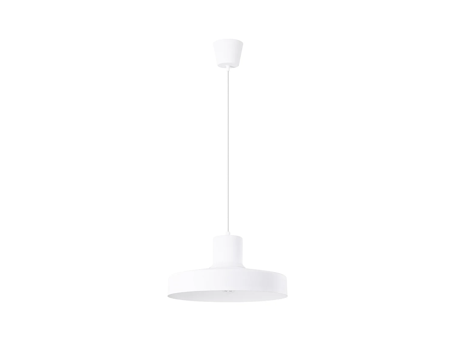 Lampe À Suspension Bilo Moderne En Acier - 1 Sources Lumineuses - L.35 X H.120 Cm - Blanc