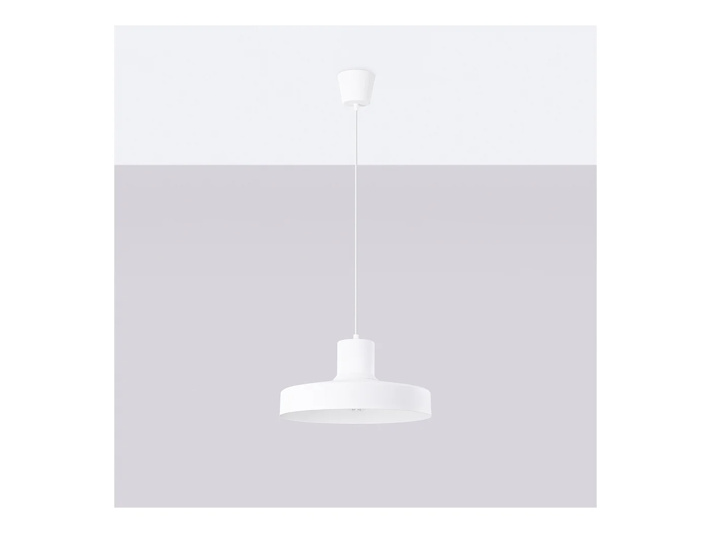 Lampe À Suspension Bilo Moderne En Acier - 1 Sources Lumineuses - L.35 X H.120 Cm - Blanc