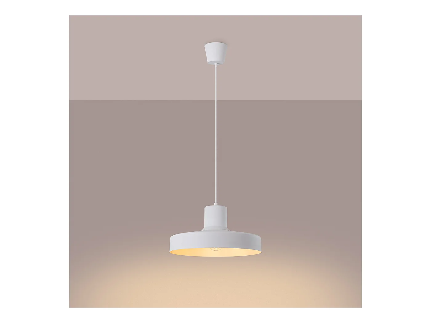 Lampe À Suspension Bilo Moderne En Acier - 1 Sources Lumineuses - L.35 X H.120 Cm - Blanc