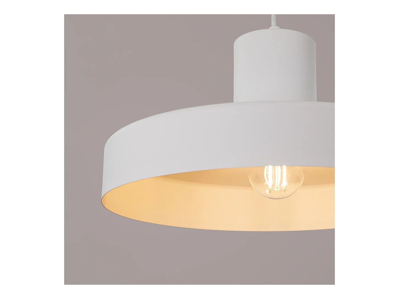 Lampe À Suspension Bilo Moderne En Acier - 1 Sources Lumineuses - L.35 X H.120 Cm - Blanc