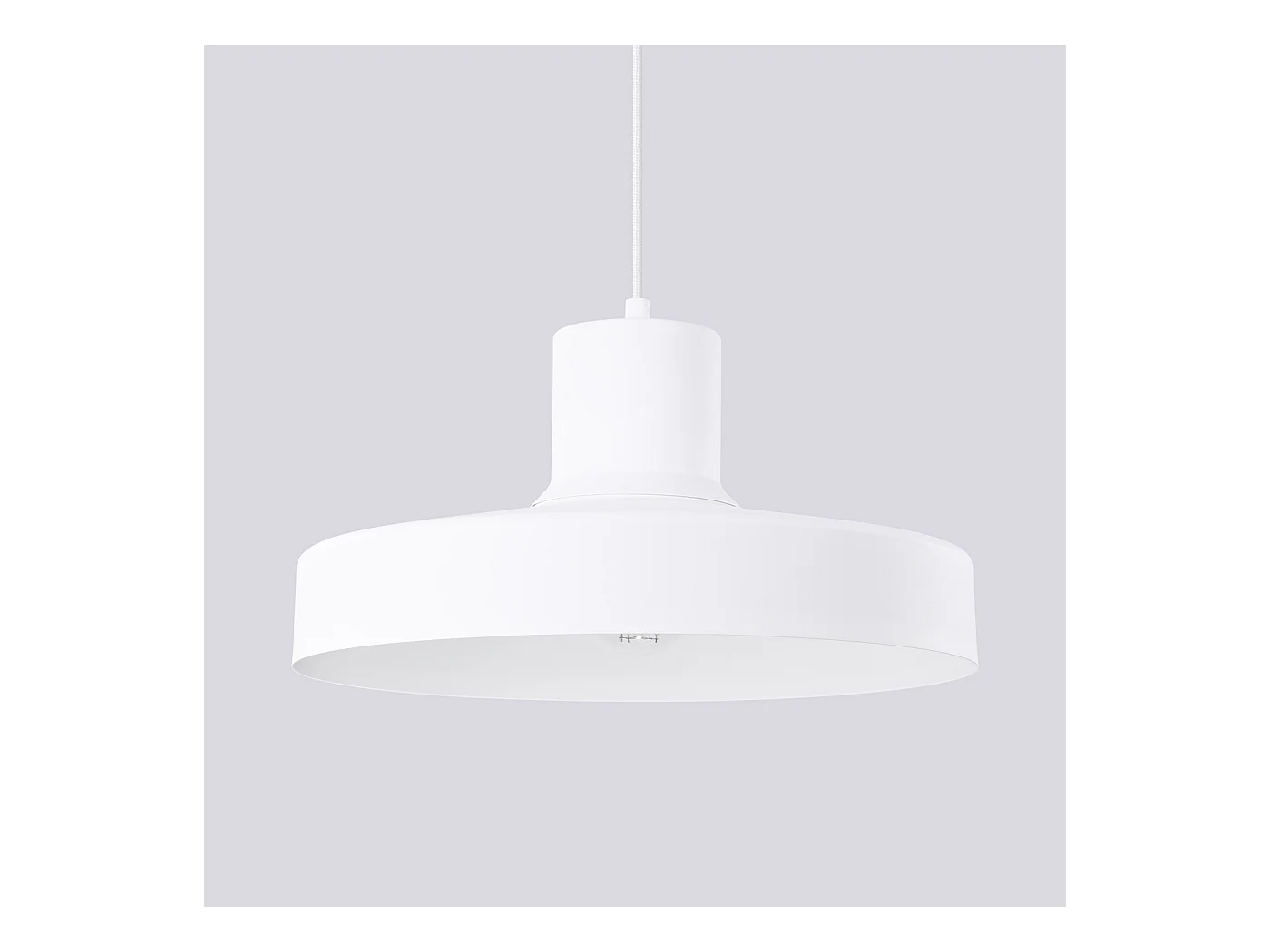 Lampe À Suspension Bilo Moderne En Acier - 1 Sources Lumineuses - L.35 X H.120 Cm - Blanc