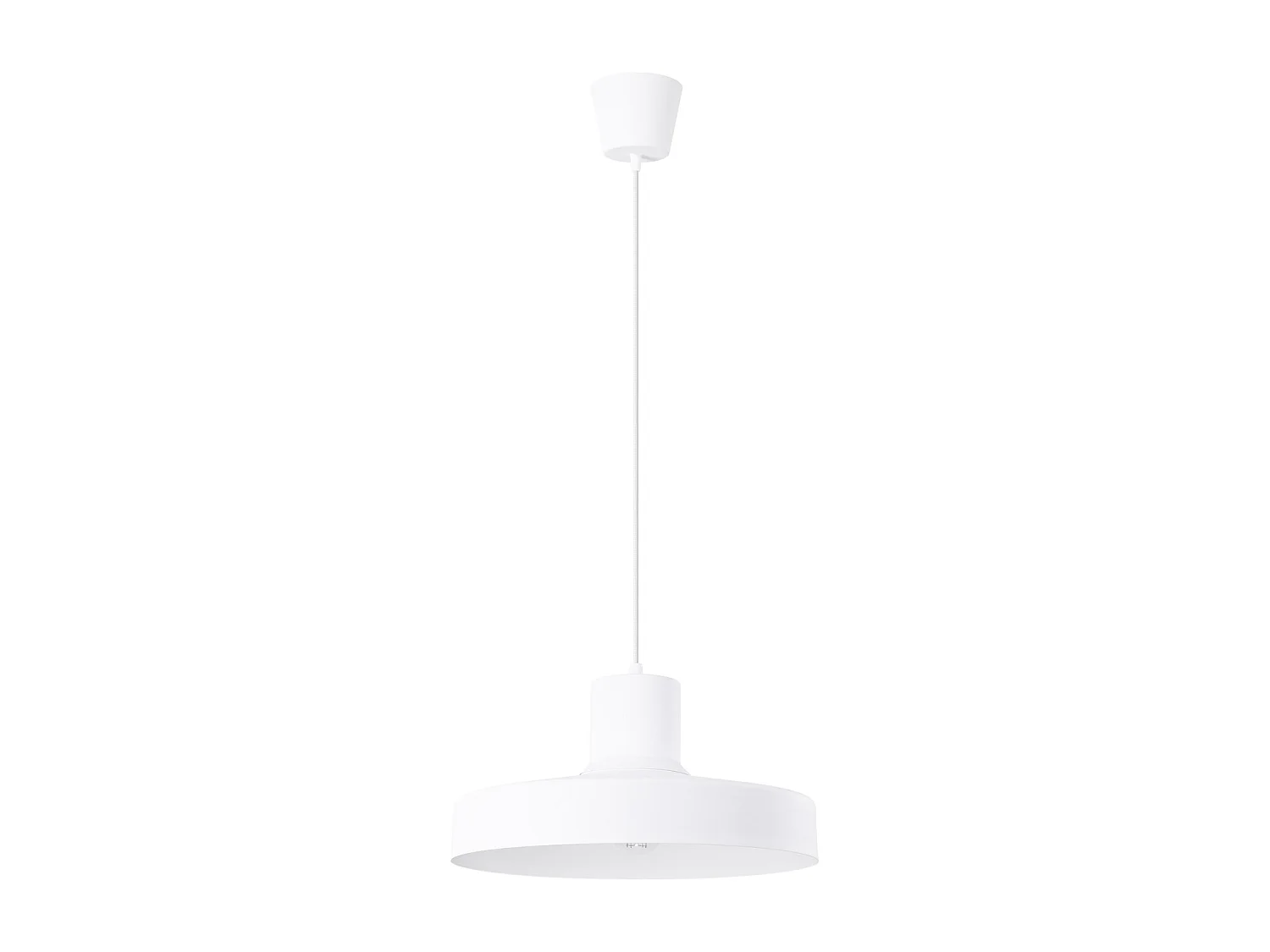 Lampe À Suspension Bilo Moderne En Acier - 1 Sources Lumineuses - L.35 X H.120 Cm - Blanc