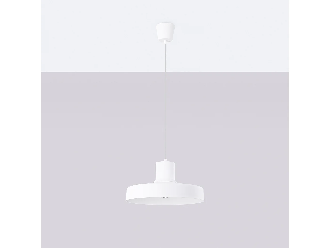 Lampe À Suspension Bilo Moderne En Acier - 1 Sources Lumineuses - L.35 X H.120 Cm - Blanc