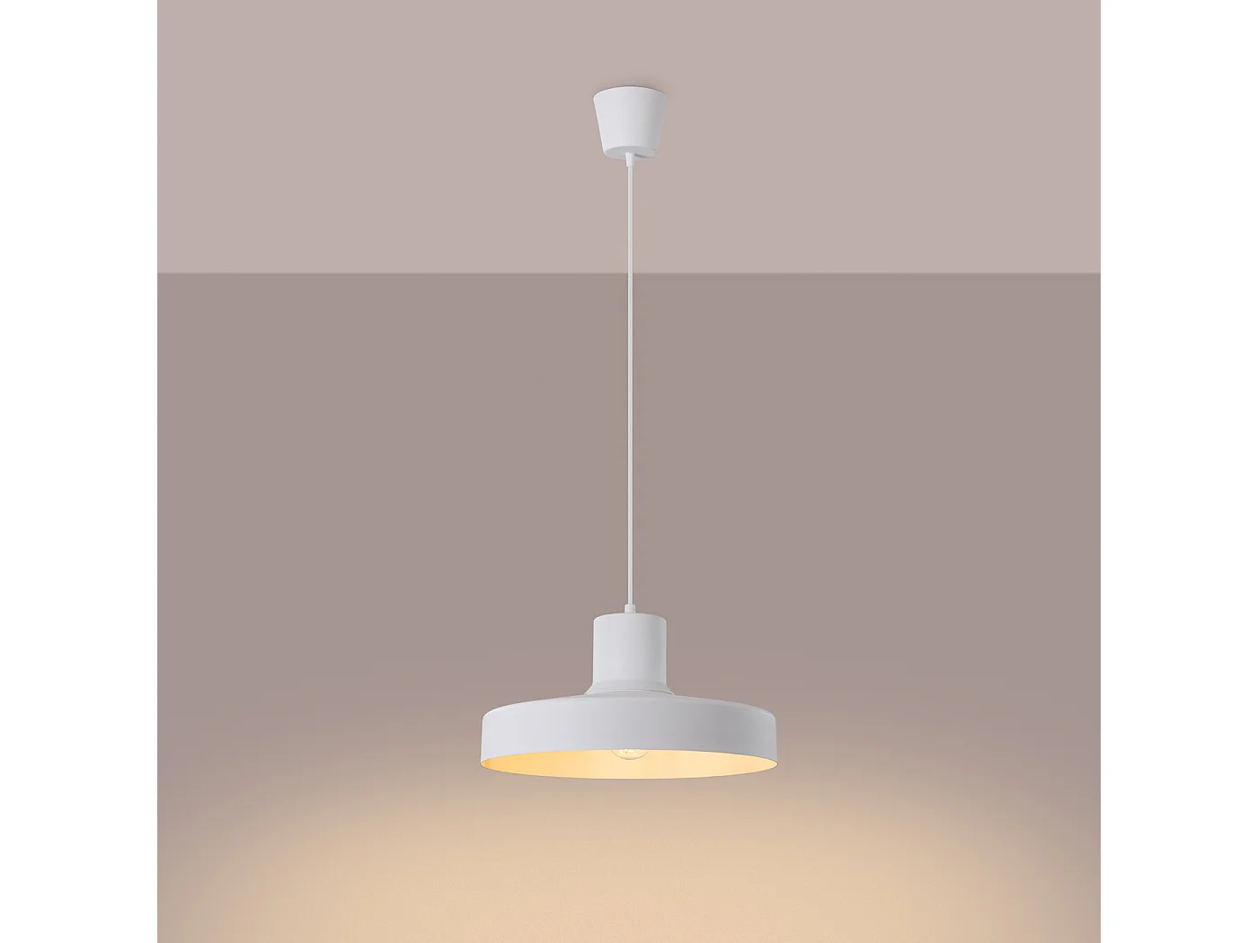 Lampe À Suspension Bilo Moderne En Acier - 1 Sources Lumineuses - L.35 X H.120 Cm - Blanc