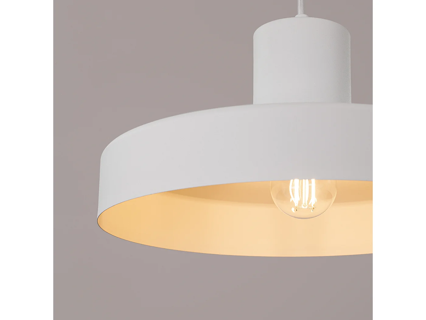 Lampe À Suspension Bilo Moderne En Acier - 1 Sources Lumineuses - L.35 X H.120 Cm - Blanc