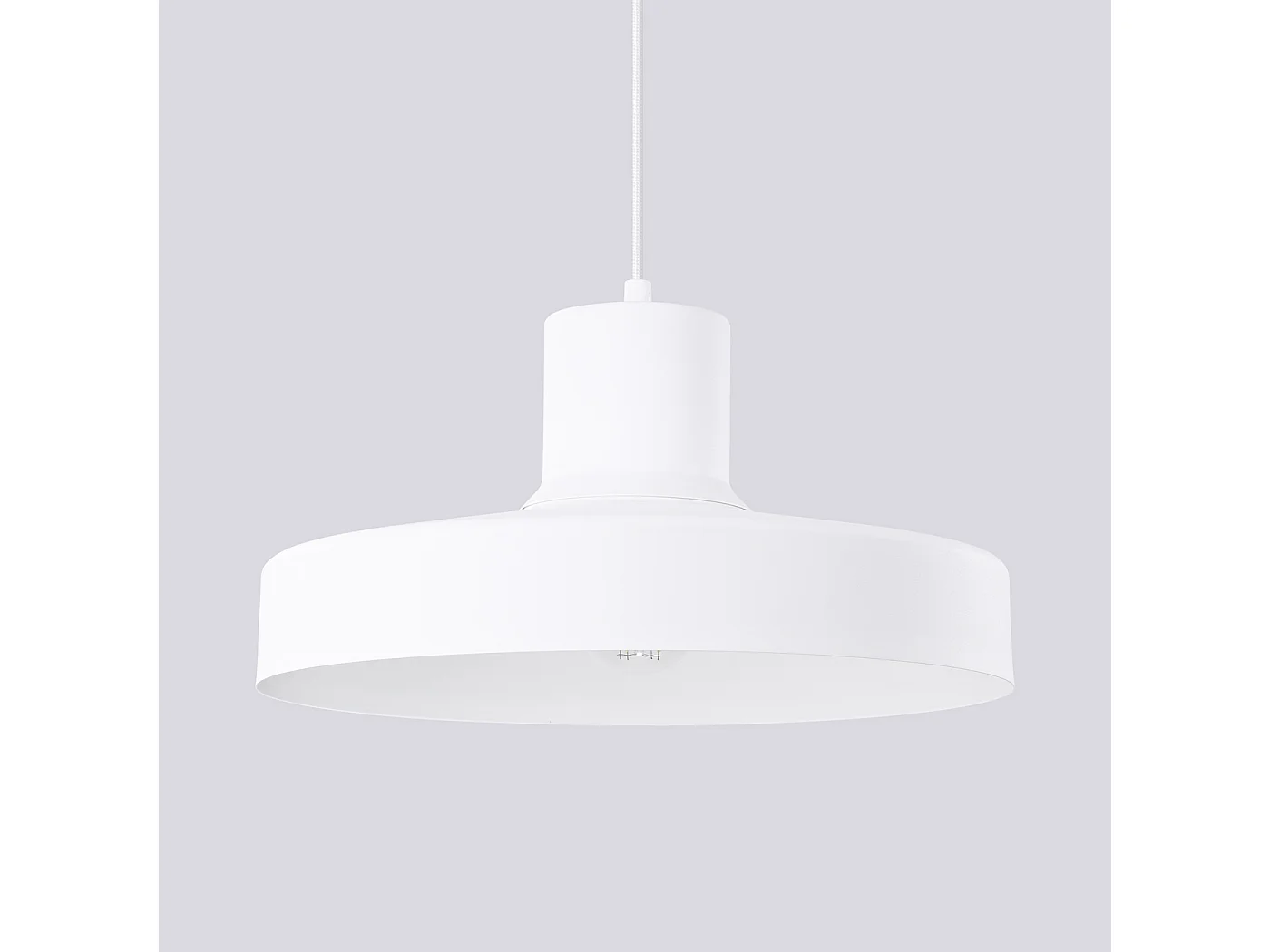 Lampe À Suspension Bilo Moderne En Acier - 1 Sources Lumineuses - L.35 X H.120 Cm - Blanc