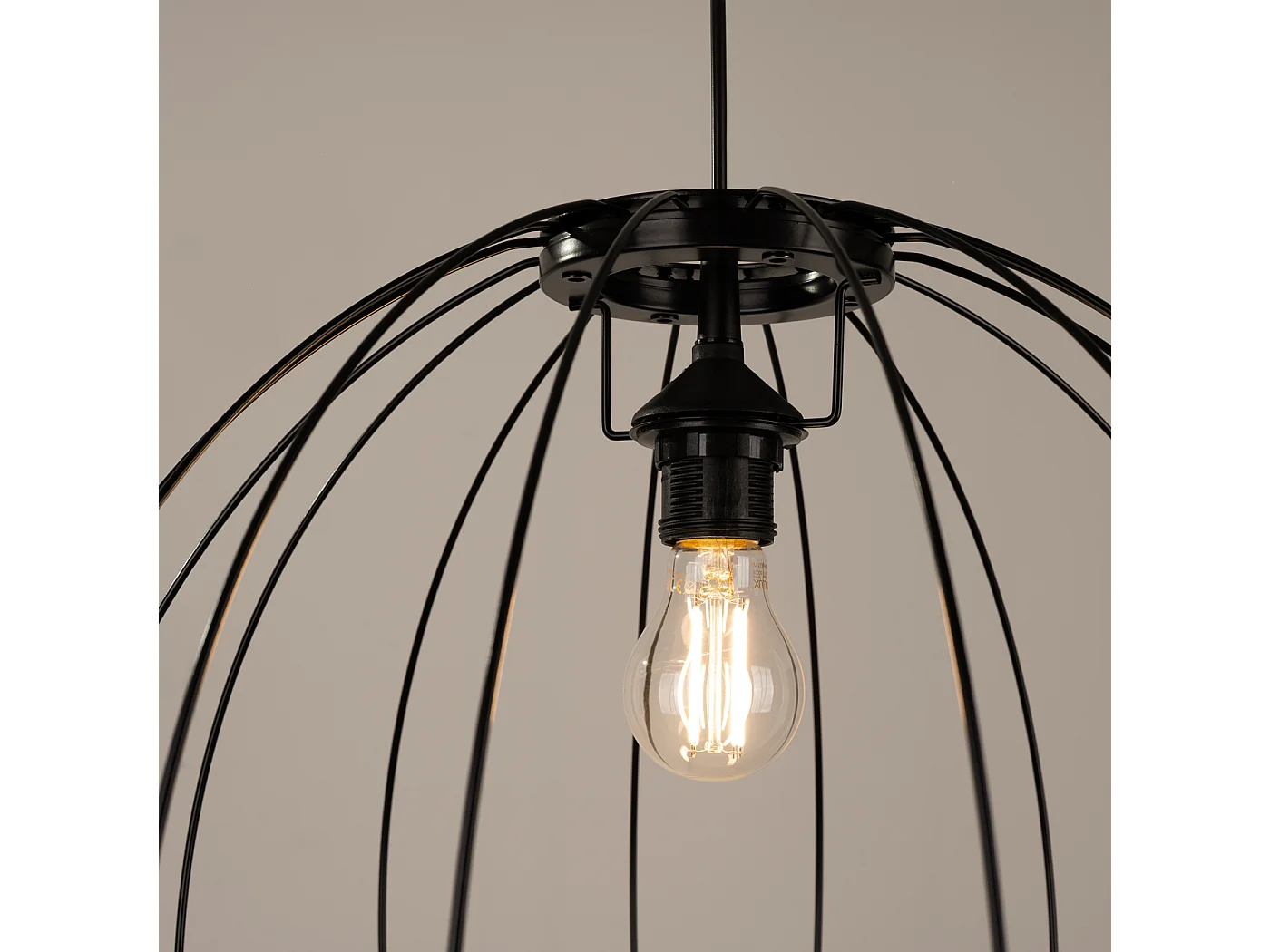 Lampe À Suspension Ziro Moderne En Acier - 1 Sources Lumineuses - L.50 X H.110 Cm - Noir