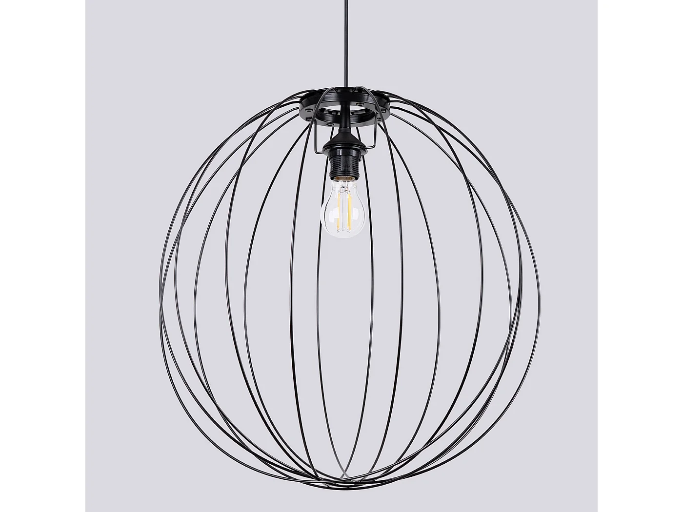 Lampe À Suspension Ziro Moderne En Acier - 1 Sources Lumineuses - L.50 X H.110 Cm - Noir