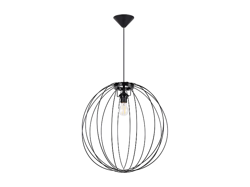 Lampe À Suspension Ziro Moderne En Acier - 1 Sources Lumineuses - L.50 X H.110 Cm - Noir