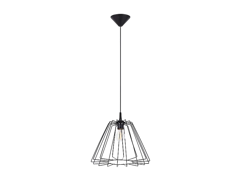 Lampe À Suspension Trapo Moderne En Acier - 1 Sources Lumineuses - L.35 X H.91 Cm - Noir