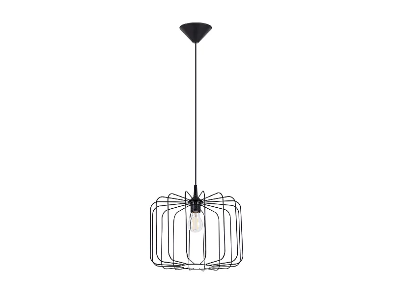 Lampe À Suspension Skaar Moderne En Acier - 1 Sources Lumineuses - L.34,5 X H.91 Cm - Noir