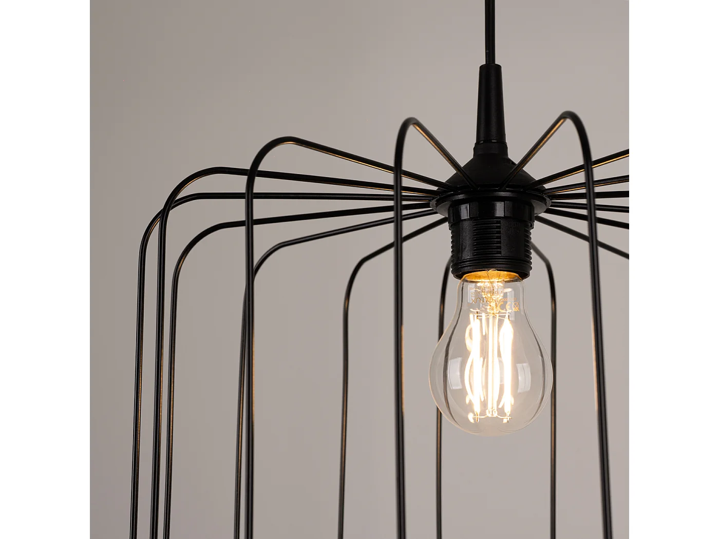 Lampe À Suspension Skaar Moderne En Acier - 1 Sources Lumineuses - L.34,5 X H.91 Cm - Noir