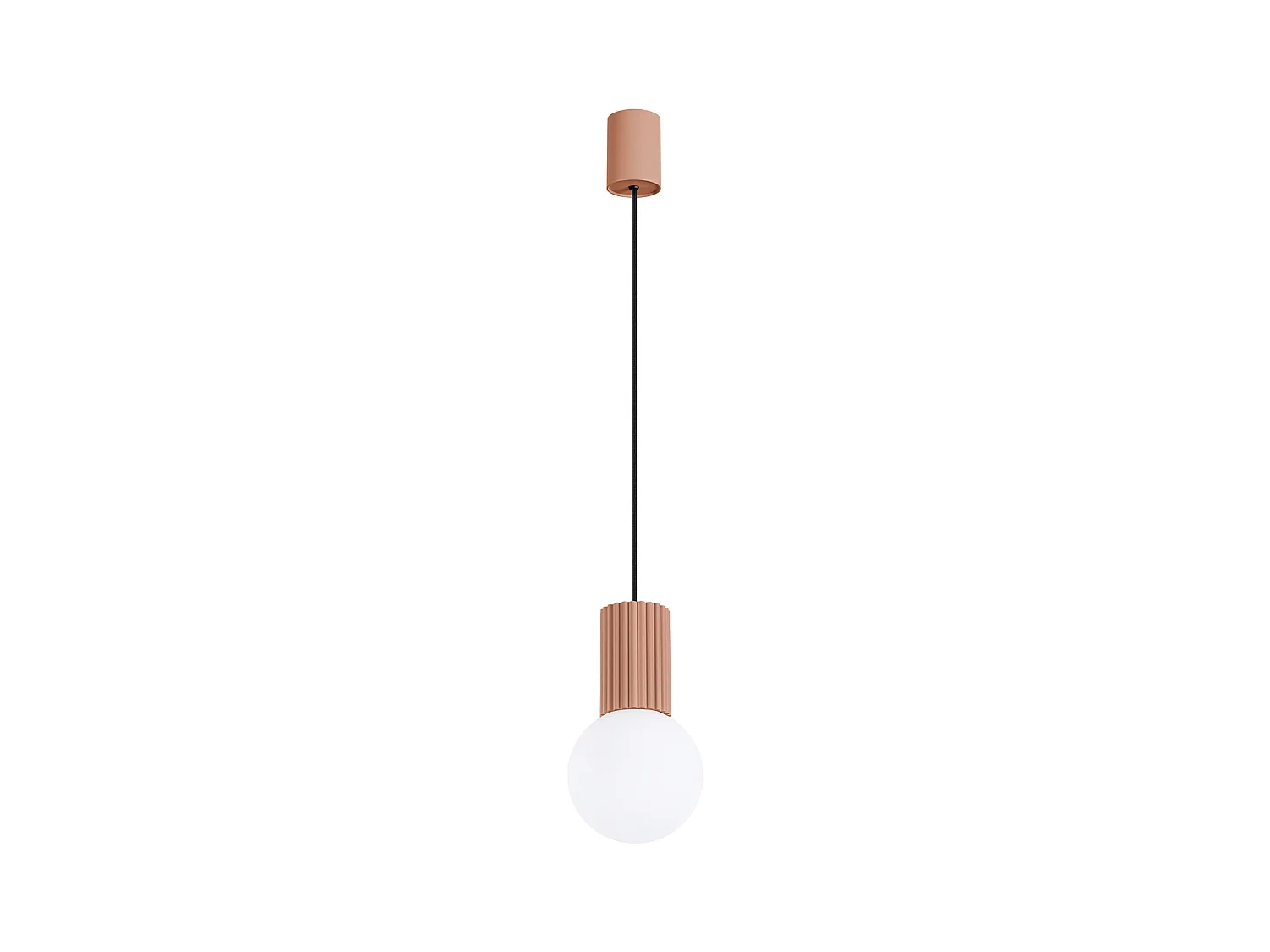 Lampe À Suspension Halo Moderne En Aluminium/Verre - 1 Sources Lumineuses - L.12 X H.120 Cm - Moka